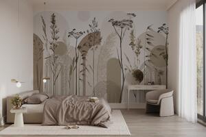 Fototapet Eleganța naturii în designul minimalist’, Fototapet acuarelă, Fototapet populare, w08665 - Tapeko.ro