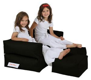 Fotoliu puf pentru grădină Kids Double Seat Pouf-Black Negru