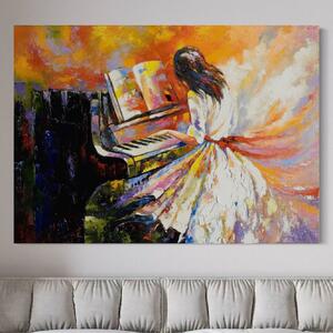 Tablou Canvas Premium LuxCanva® C1008, Concert Pian , Living, Camera Copilului, Relaxare, Culori Vibrante