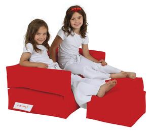Fotoliu puf pentru grădină Kids Double Seat Pouf-Red roșu