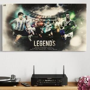Tablou Canvas Premium LuxCanva® C1031, Legende Ale Fotbalului , Maradona, Pele, Ronaldo, CR7, Messi, Zidane, Legende, Game Room, Bar, Relaxare, Culori Vibrante