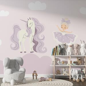 Fototapet Unicorn și o balerină, Fototapet unicorni, Fototapet populare, w02965v1 - Tapeko.ro
