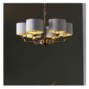 Lustră pe lanț Endon 98936 HIGHCLERE 6xE14/28W/230V alb/alamă