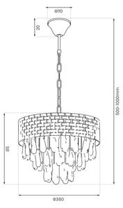 Candelabru cu lanț CHARLIZE 4xE14/10W/230V auriu
