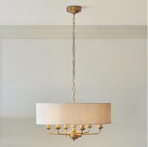 Endon 110722 - Lustră suspendată pe lanț HIGHCLERE, 6xE14/40W/230V, bej/alamă, diametru 55 cm