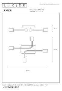 Lucide 21118/04/30 - Lustră aplicată LESTER 4xE27/40W/230V neagră