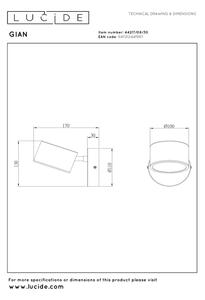 Lucide 44217/08/30 - Aplică spot de perete GIAN, LED/9W/230V, negru