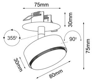 Brosline 3259 - Spot încastrat pentru tavan DROP 1xGX53/9W/230V, alb