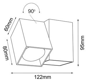 Brosline 2292 - Aplica de perete tip spot CUBE 1xGU10/10W/230V, negru