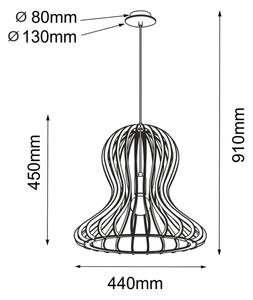 Amplex 5020 - Pendul pe cablu OCTO 1xE27/20W/230V, negru