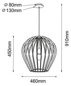 Amplex 5019 - Pendul BALA pe cablu, 1xE27/20W/230V, negru