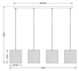 Brilagi - Lustră suspendată pe cablu NORDIC WAVE 4xE27/15W/230V in/negru