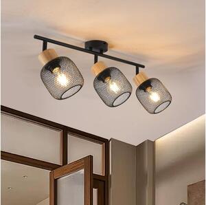 Brilagi - Aplica spot BASKLITE 3xE27/15W/230V lemn/negru