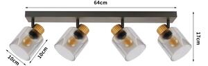 Brilagi - Plafonieră HYGGE cu 4 spoturi, 4xE14/15W/230V, negru/fumuriu