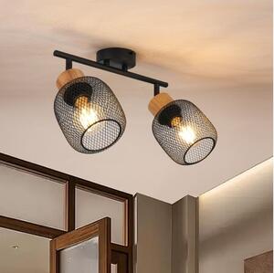 Brilagi - Spot BASKLITE 2x E27, 15W, 230V, lemn/negru