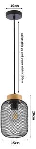 Brilagi - Lustră suspendată pe cablu BASKLITE 1xE27/15W/230V, lemn/negru