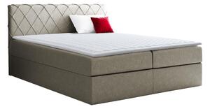 Pat boxspring GenusBoxspring, Dublu, Maro deschis, 160x200, Tapiterie, Somiera patSomiera pat, 17x21x10cm