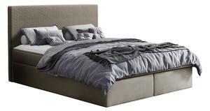 Pat boxspring NixBoxspring, Dublu, Maro deschis, 140x200, Tapiterie, Somiera patSomiera pat, 15x21x10cm