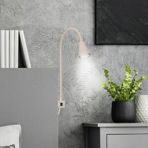 Briloner Aplică de perete LED Tuso, bej, montare pe pat, metal, braț flexibil, Bej, dormitor, Metal, Modern