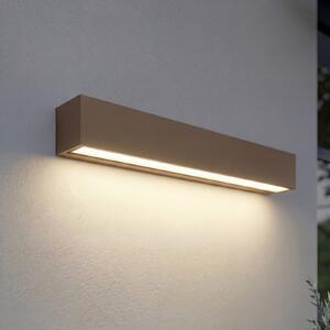 Lucande Lampa de perete pentru exterior cu LED Lengo, 50 cm, maro, lumină, Maro / Rugină, Aluminiu, Modern