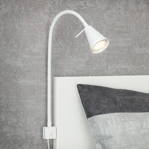 Briloner Aplică de perete LED Tuso, alb, montare pe pat, metal, Alb, dormitor, Metal, Modern