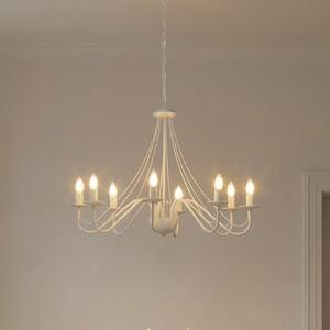 HELAM Candelabru Malbo, alb, metal, 8 becuri, E14, reglabil, Alb, Camera de zi / sufragerie, Metal, Modern