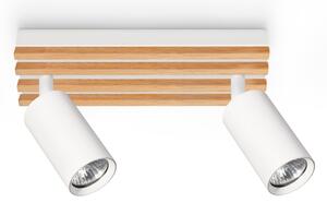 Brilagi - Lampă spot SELE WOOD ACOUSTIC 2xGU10/30W/230V alb/lemn