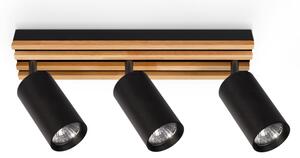 Brilagi - Lampă spot SELE WOOD ACOUSTIC 3xGU10/30W/230V negru/lemn
