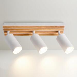 Brilagi - Spot aplicat SELE WOOD 3xGU10/30W/230V alb/lemn