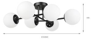 Brilagi - Lampă de tavan aplicată MALONY 6xE14/20W/230V, negru