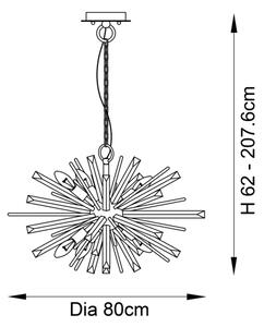 Endon 81935 - Candelabru cu lanț 8xE14/40W/230V, auriu