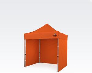 Soluție exclusivă pentru marketingul dumneavoastră: Cort tip foarfecă 2x2 m – Fără efort, cu impact maxim! - cu 3 pereți - Portocaliu