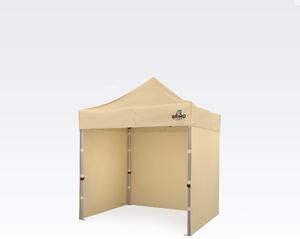 Soluție exclusivă pentru marketingul dumneavoastră: Cort tip foarfecă 2x2 m – Fără efort, cu impact maxim! - cu 3 pereți - Bej