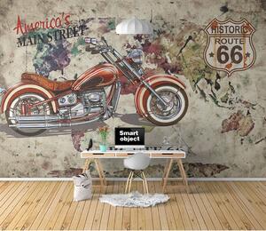 Fototapet Motocicleta pe o hartă, Fototapet populare, Fototapet populare, u16173 - Tapeko.ro