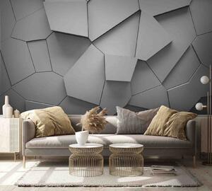 Fototapet Perete alb cu multe forme neregulate, Fototapet geometric 3D, Fototapet populare, u71596 - Tapeko.ro