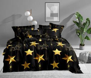 Lenjerie de pat din microfibra Steaua de aur neagra Dimensiune lenjerie de pat: 2 buc 70 x 80 cm | 200 x 220 cm
