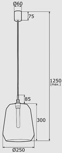 Argon Irun lampă suspendată 1x15 W alamă-opal 4273