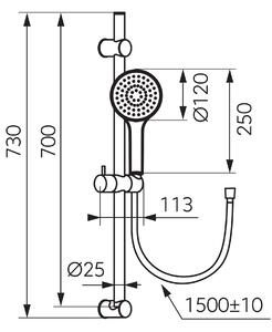 FDesign Inula set de duș perete auriu FD3-103-55