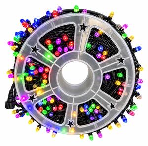 Instalatie de Craciun, rola bec diamant mare, fir gros, cu flash, de exterior, multicolor, 100 metri