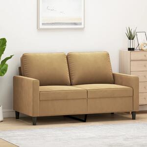 Canapea cu 2 locuri, maro, 120 cm, catifea