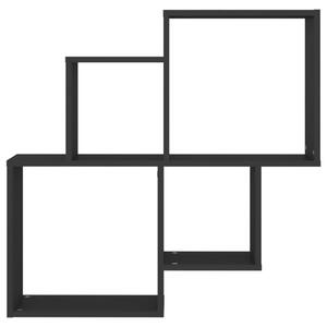 Raft de perete cub, negru, 80x15x78,5 cm, PAL