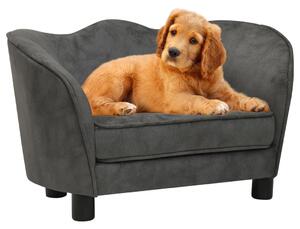 Canapea pentru câini, gri închis, 66x43x40 cm, pluș