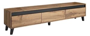 Comodă TV Munus, Stejar Wotan, Antracit, PAL laminat, 42x185x38cm, 35 kg