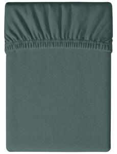 Cearsaf Jersey cu elastic 90x200 cm verde inchis
