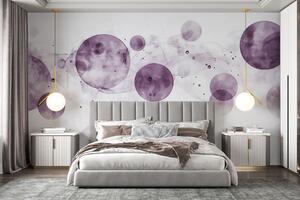 Fototapet Cercuri violet și fum pe un fundal alb, Fototapet designer, Fototapet populare, w03405v2 - Tapeko.ro