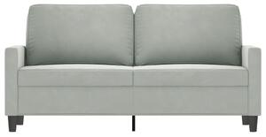 Canapea cu 2 locuri, gri deschis, 140 cm, catifea