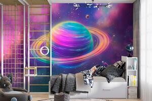Fototapet Planetă colorată în spațiu, Fototapet spațiu cosmic, Fototapet populare, w03397 - Tapeko.ro