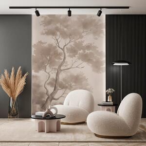 Tapet Copac imitație de acuarelă estompată , Fototapet Natură, w03471v1 : Uwalls.ro