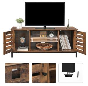TV szekrény polcokkal és két ajtóval, rusztikus barna 110x40x50cm