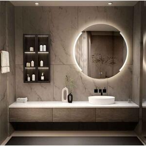 Oglindă, Fluminia Tivoli, cu led și dezaburire superlight, 80 cm
